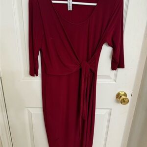 Emma & Michele Red Long Sleeve Wrap Dress